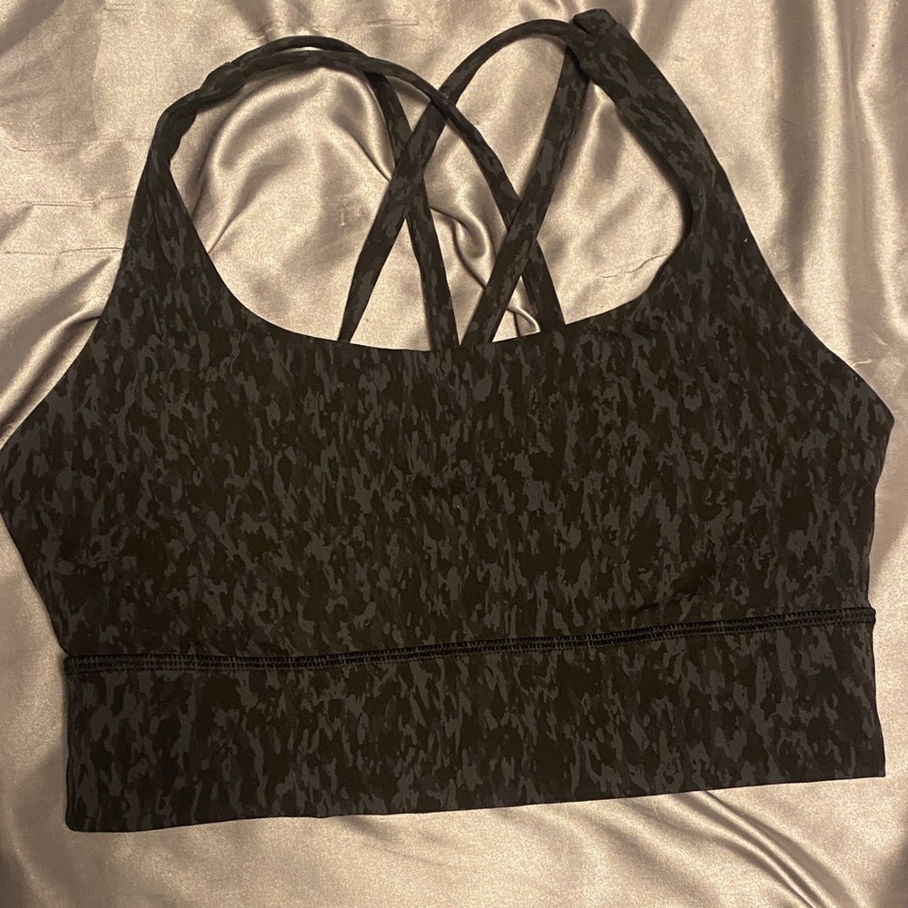 Lululemon Athletica Black Patterned Sports Bra